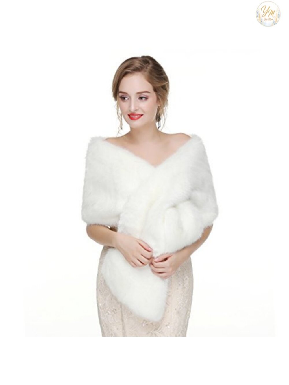 Faux Fur Shawl Wrap for Wedding Bridal Evening Party